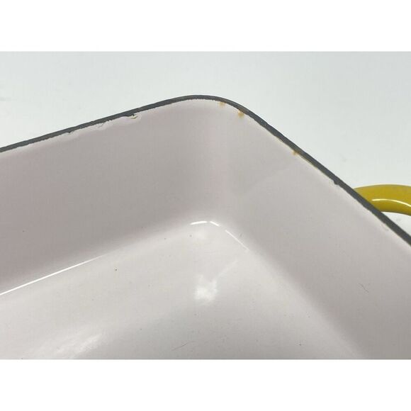 Dansk Vintage Kobenstyle IHQ Yellow Sungold Enamel Baker Casserole France 11x8” - Picture 8 of 9